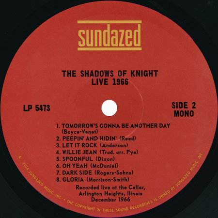 shadows of knight lp live 1966 label 2